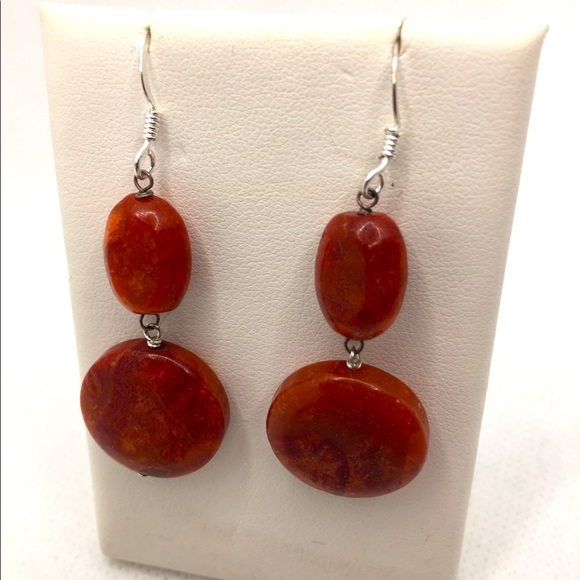 Women Red Carol Dangle Earrings - Picture 2 of 7